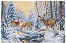 Купон Костромской заповедник(олени) 50х70см 