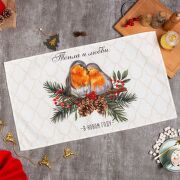 Полотенце Этель Winter robin 40x73 см, 100%хл 