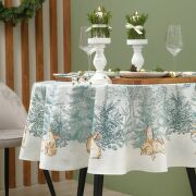 Скатерть Этель Winter mood d=150 см с ГМВО, 100% хл 