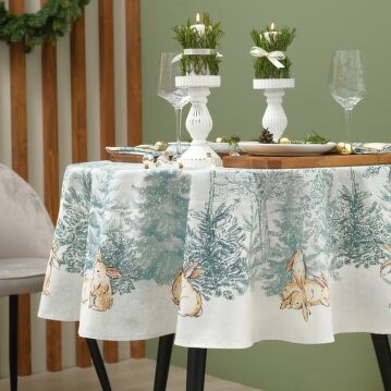 Скатерть Этель Winter mood d=150 см с ГМВО, 100% хл 